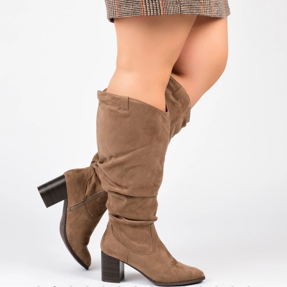 Extra Wide Calf Boot- JOURNEE COLLECTION- Size 10, Taupe
